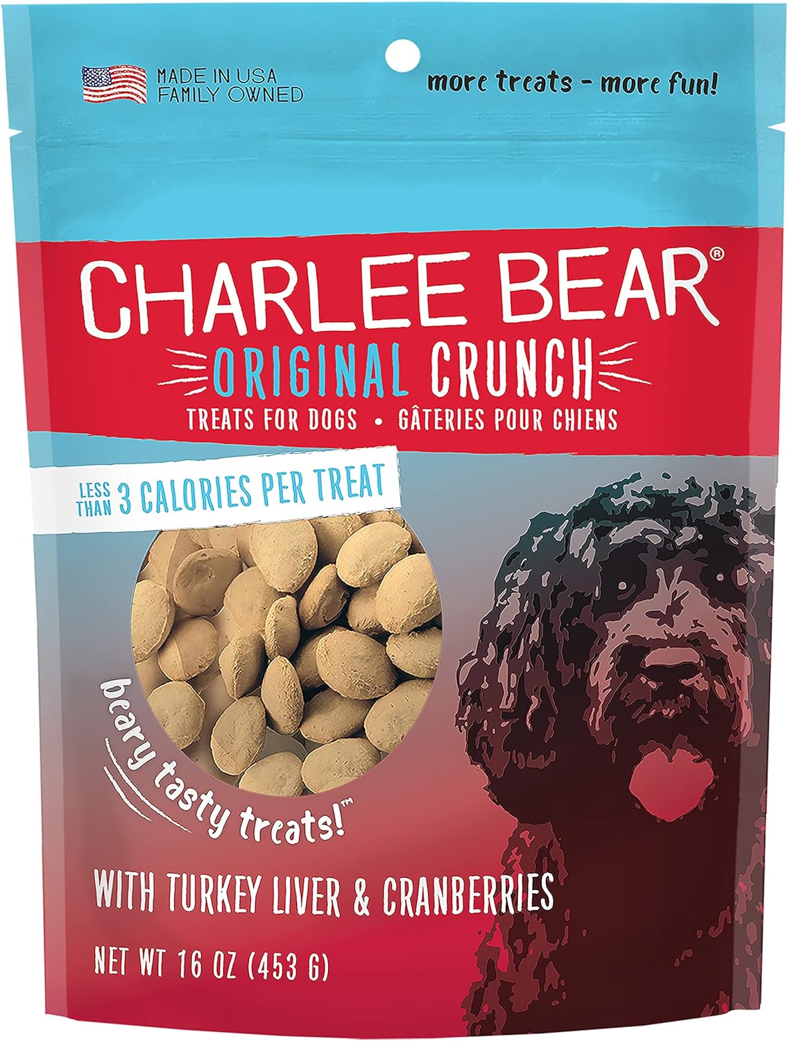 Charlee Bear Original Crunch Turkey Liver & Cranberry Dog Treats (16oz)