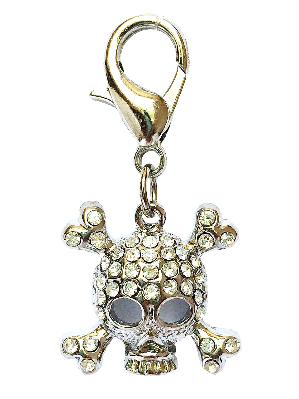 Rhinestone Skully Pirate Dog Collar Charm