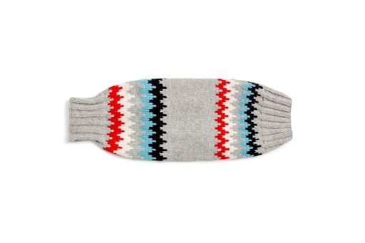 Chilly Dog Gray Chevron Wool Dog Sweater