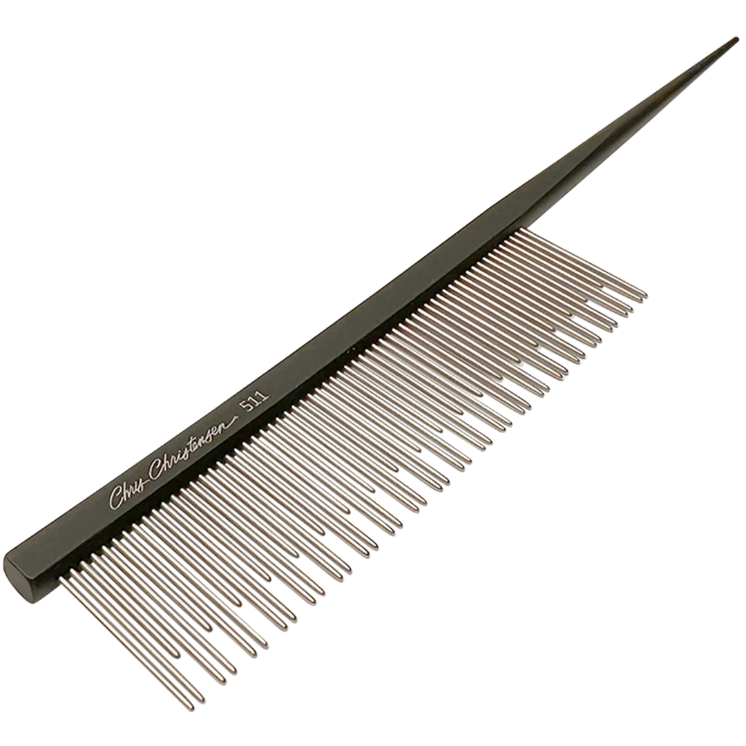 7" Parting Comb Dual Tooth Black by Chris Christensen