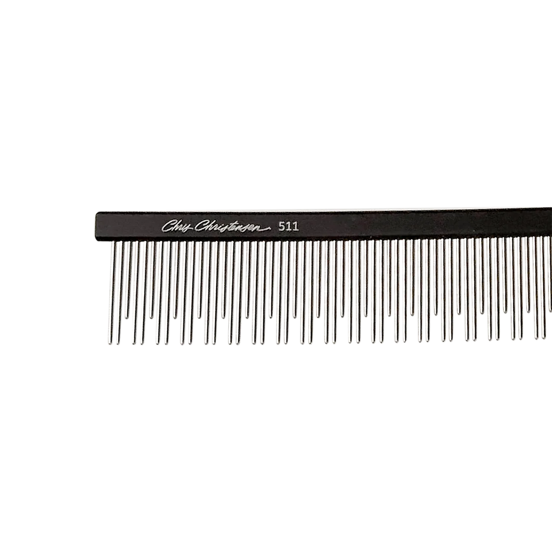 7" Parting Comb Dual Tooth Black by Chris Christensen