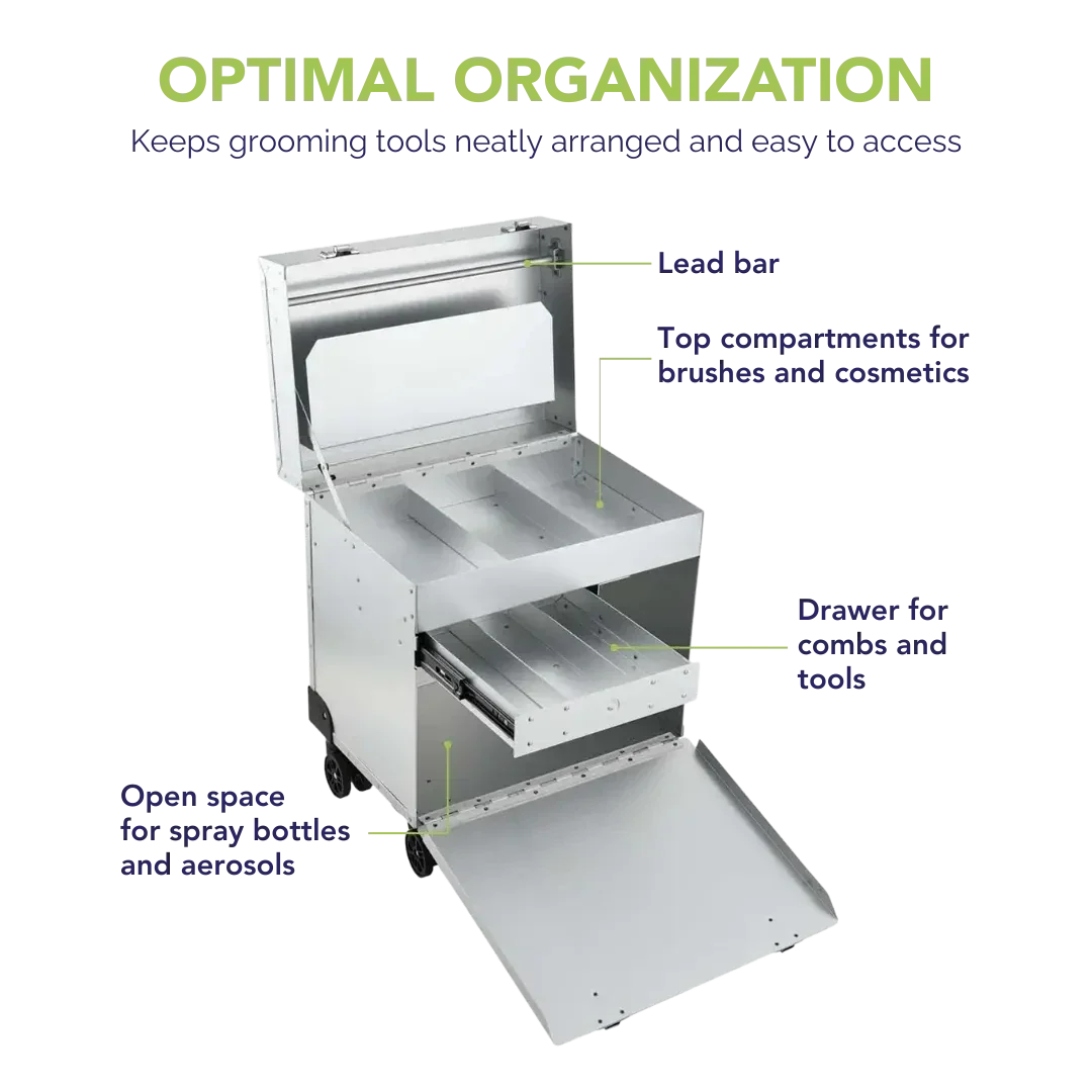 Chris Christensen D-Flite Tack Box with wheels Silver
