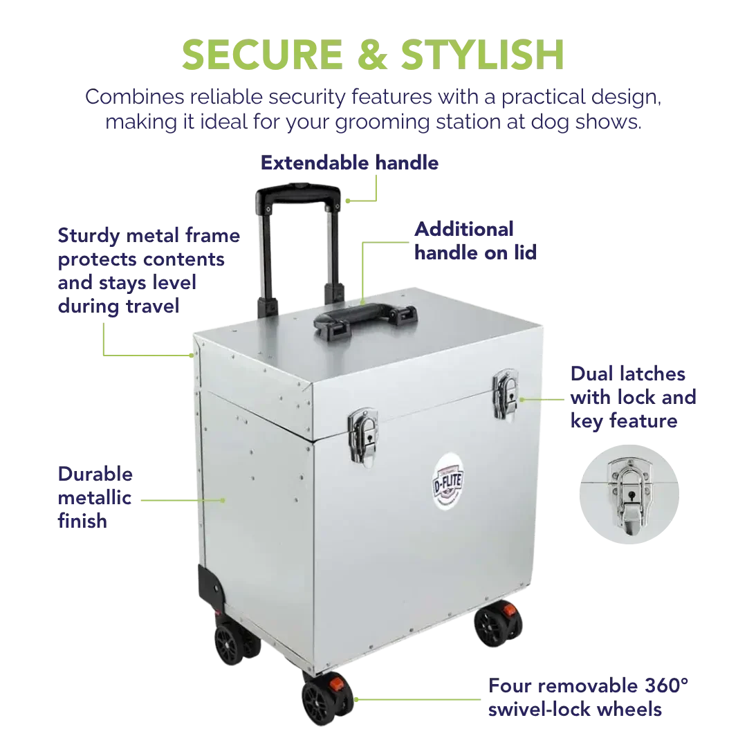 Chris Christensen D-Flite Tack Box with wheels Silver