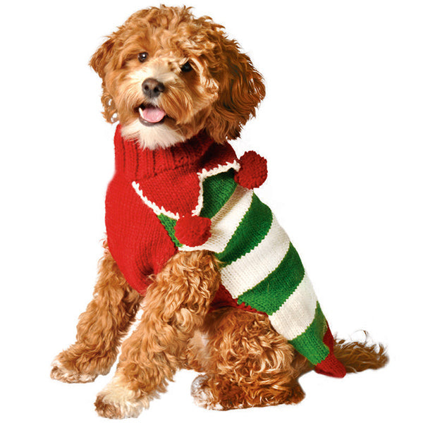 Chilly Dog Christmas Elf Holiday Wool Dog Sweater