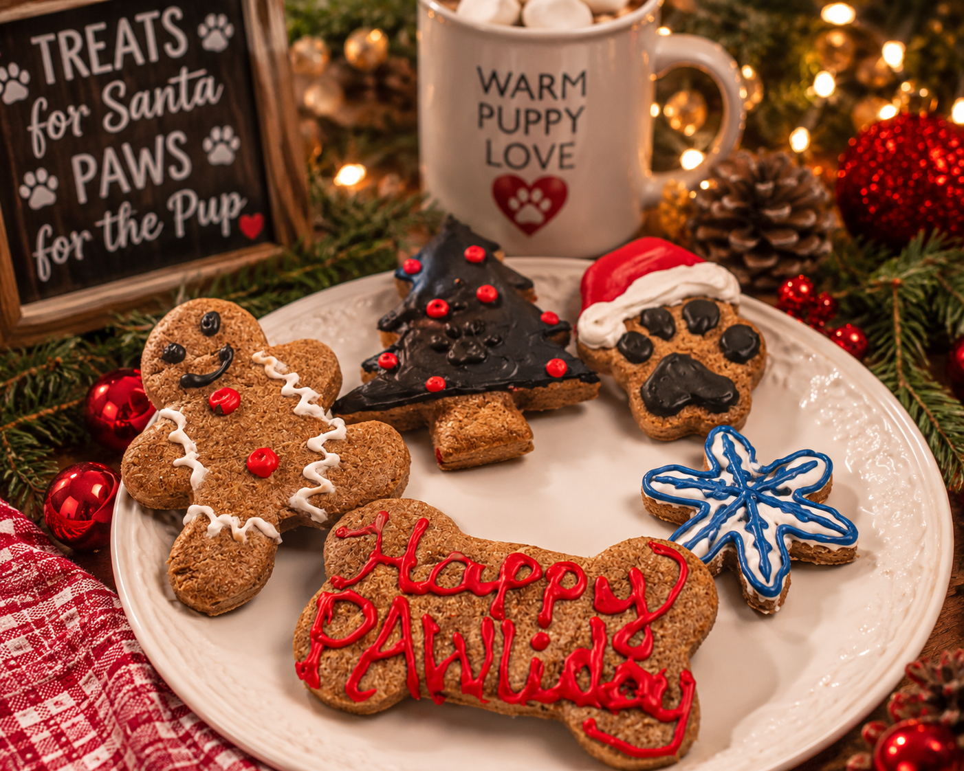 Christmas Dog Peanut Butter Cookies