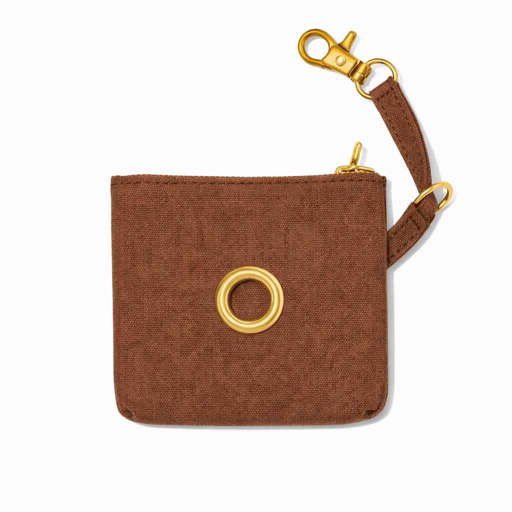 Cinnamon Waxed Cotton Canvas Poop Bag Pouch