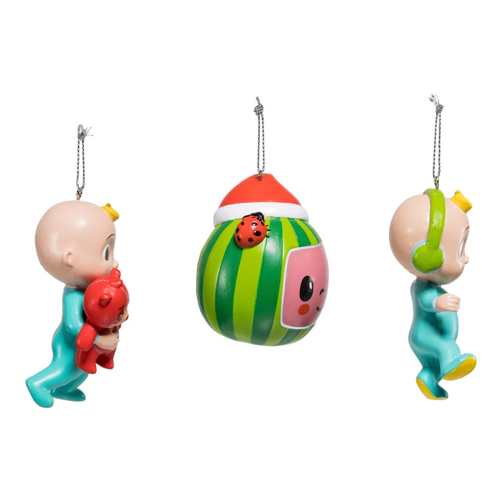 Kurt Adler Cocomelon 3-Piece Ornament Set