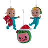 Kurt Adler Cocomelon 3-Piece Ornament Set