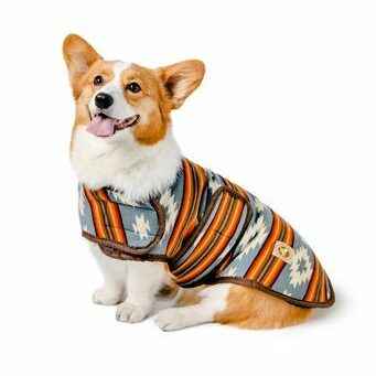 Chilly Dog Denim Sunset Fleece-Lined Dog Blanket Coat