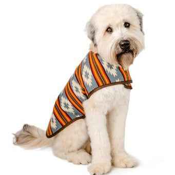 Chilly Dog Denim Sunset Fleece-Lined Dog Blanket Coat