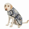 Chilly Dog Gray & Blue Plaid Fleece-Lined Wool Dog Blanket Coat