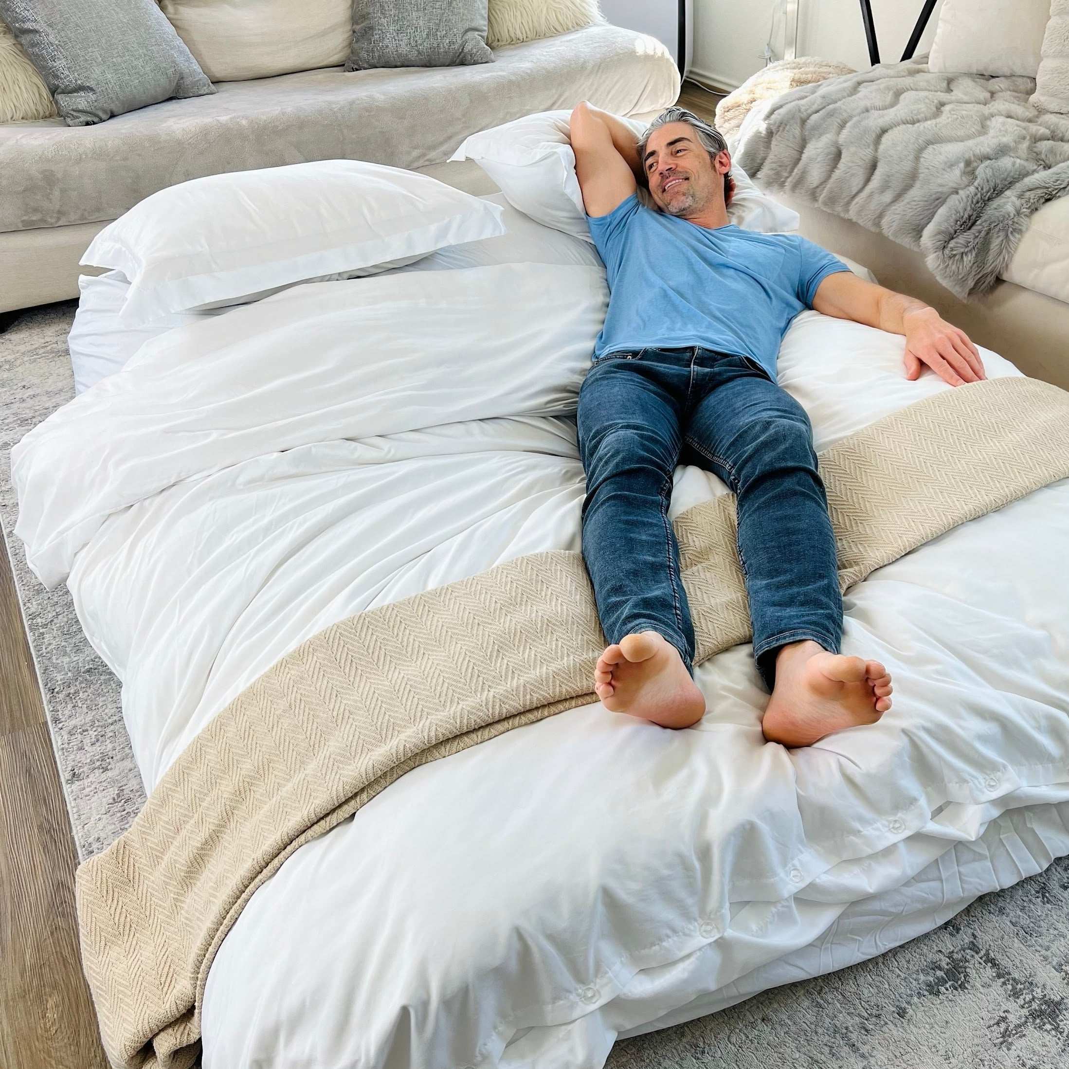 CordaRoy's Queen Chenille Nest Convertible Bean Bag Chair
