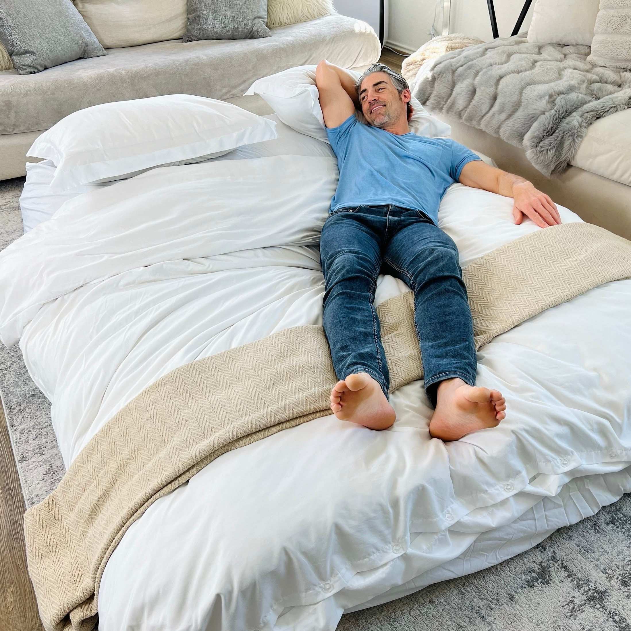CordaRoy's Queen Terry Corduroy Nest Convertible Bean Bag Chair