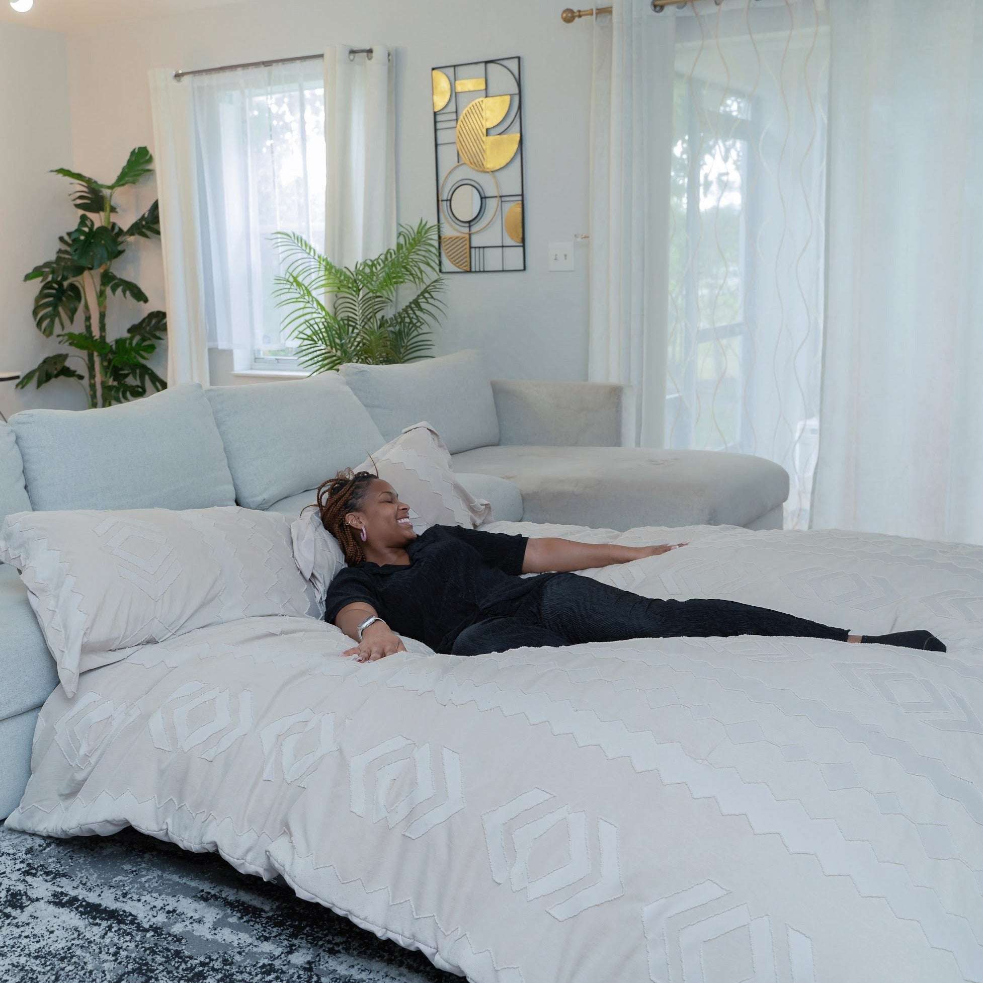 CordaRoy's King Faux Fur Nest Convertible Bean Bag Chair