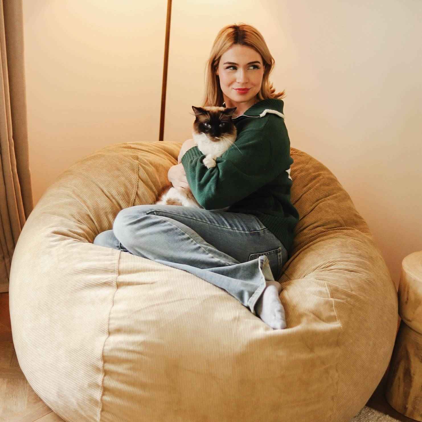 CordaRoy's Full Corduroy Convertible Bean Bag Chair