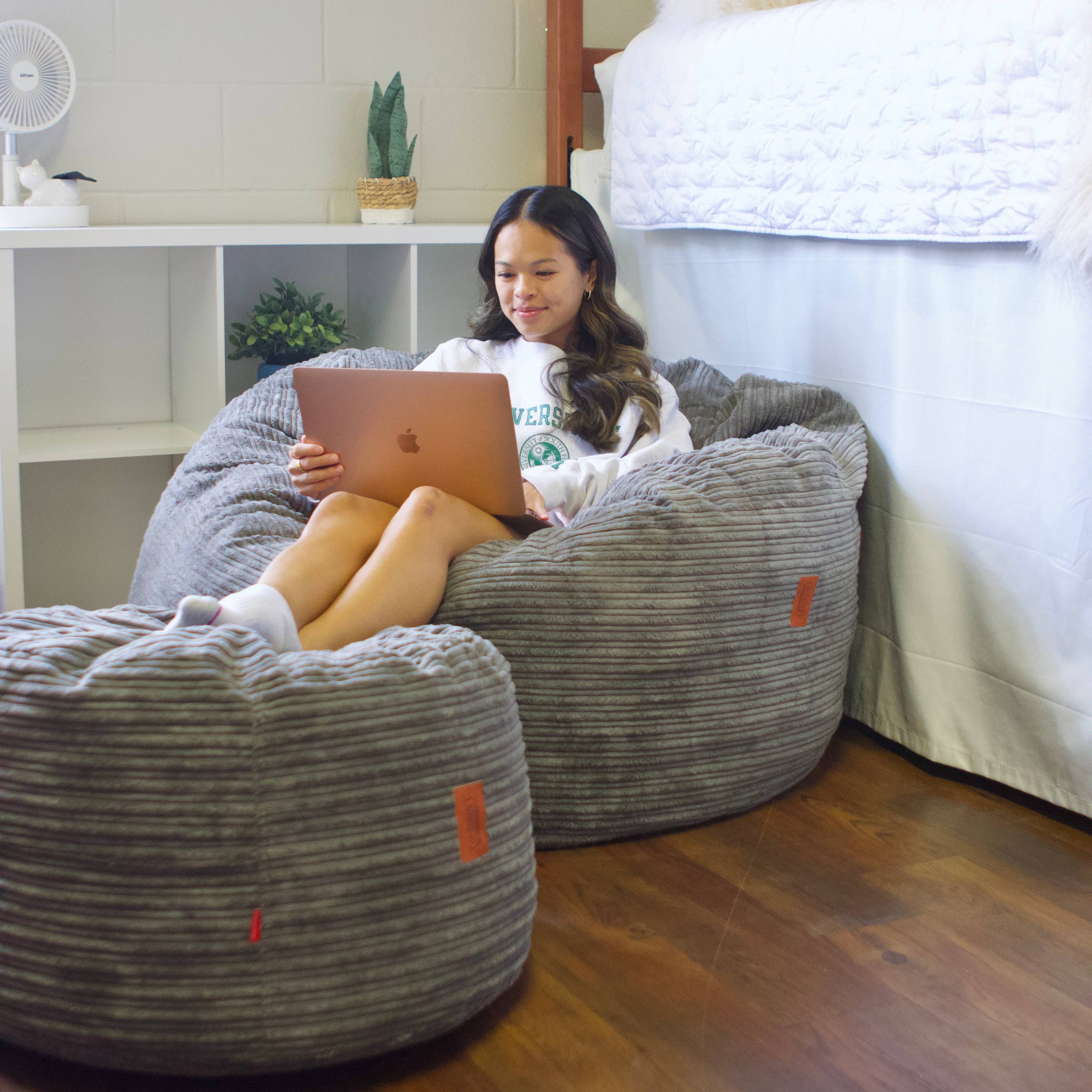 CordaRoy's Terry Corduroy Pouf Footstool Ottoman