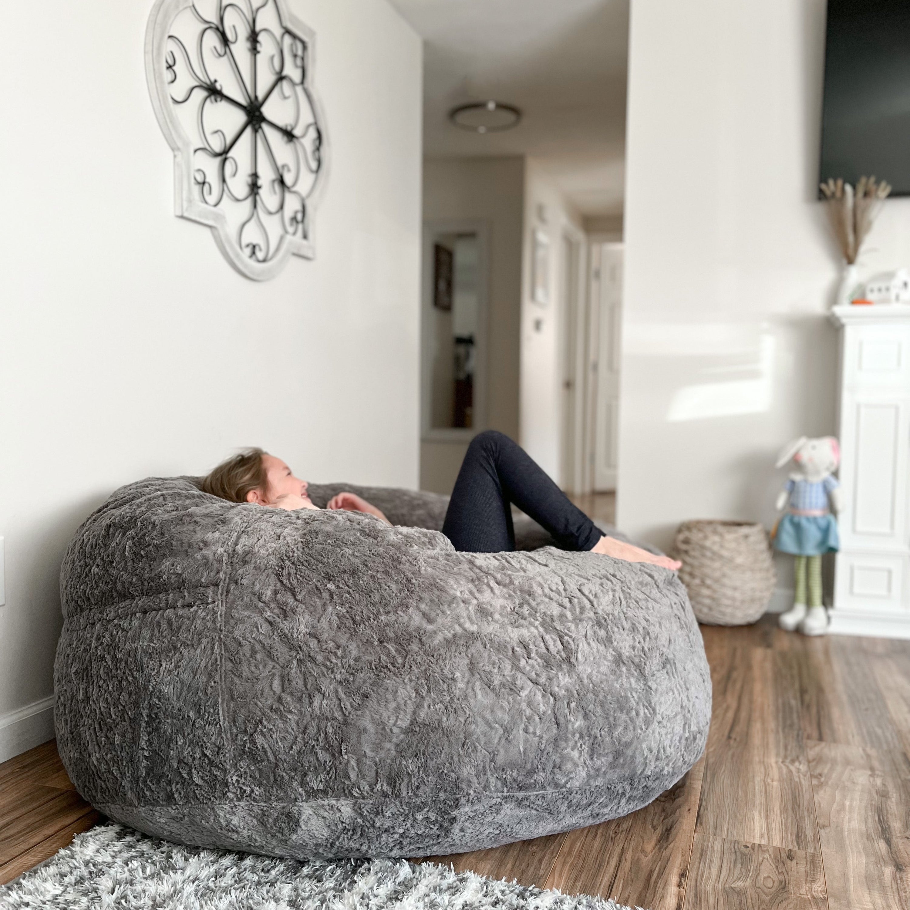 CordaRoy's Full Faux Fur Convertible Bean Bag Chair