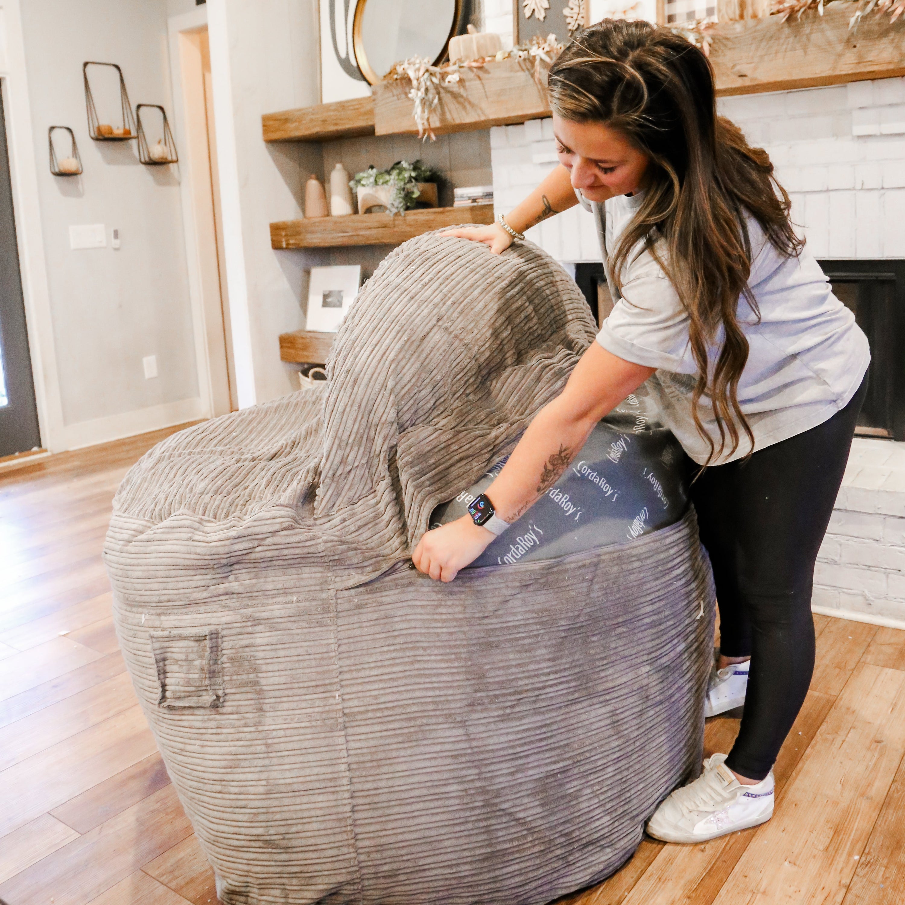 CordaRoy's Full Terry Corduroy Nest Convertible Bean Bag Chair
