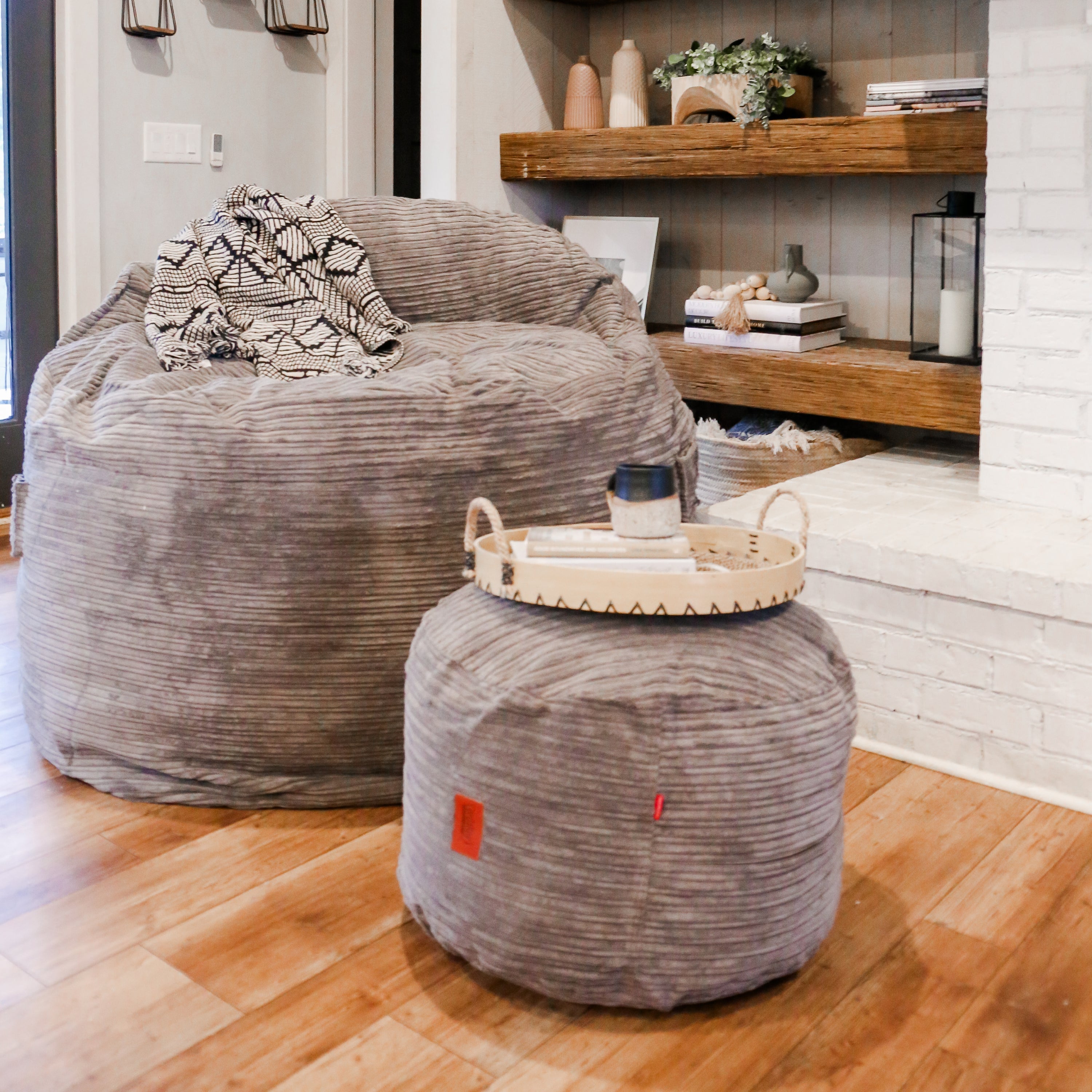 CordaRoy's Queen Terry Corduroy Nest Convertible Bean Bag Chair