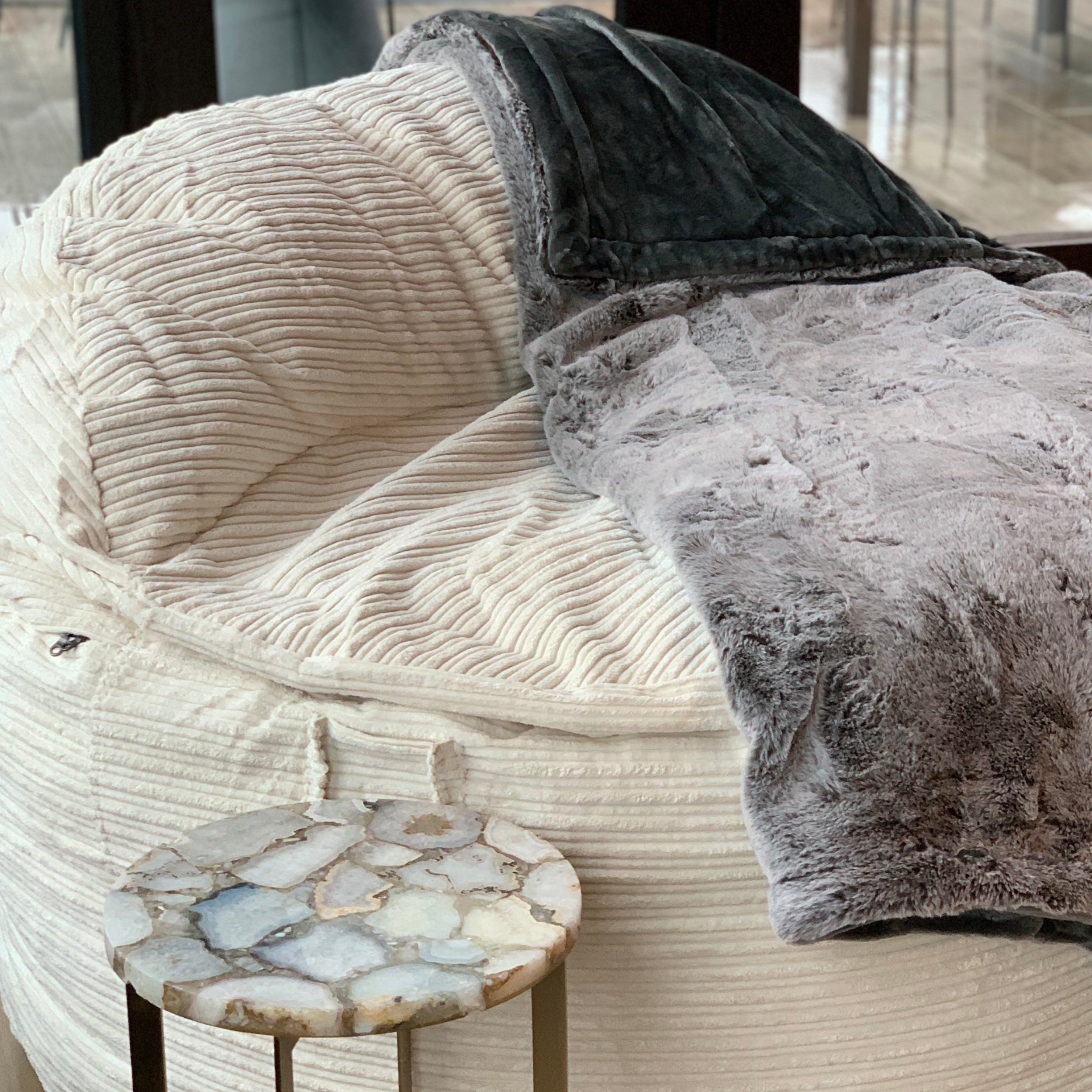 CordaRoy's King Terry Corduroy Nest Convertible Bean Bag Chair