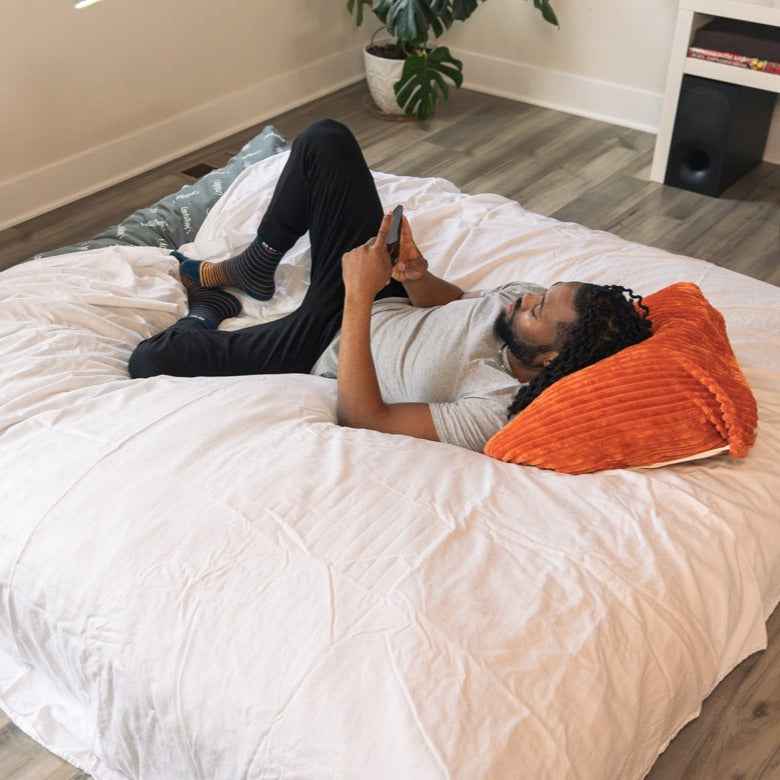 CordaRoy's King Faux Fur Nest Convertible Bean Bag Chair