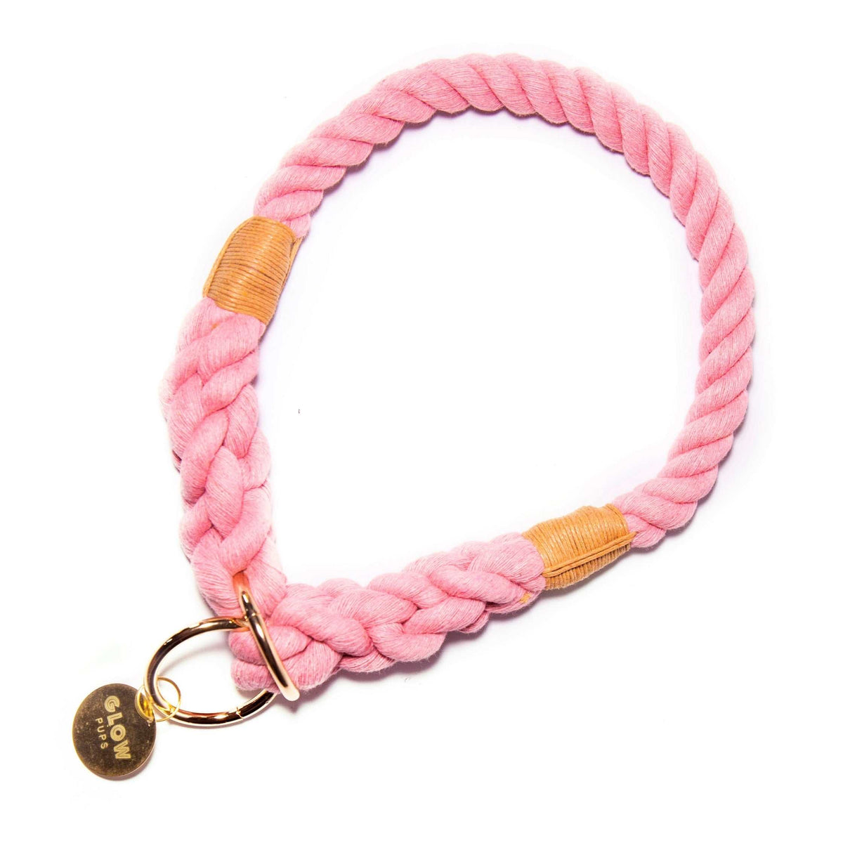 Glow Pups: Light Pink Stylish Rope Slip Dog Collar