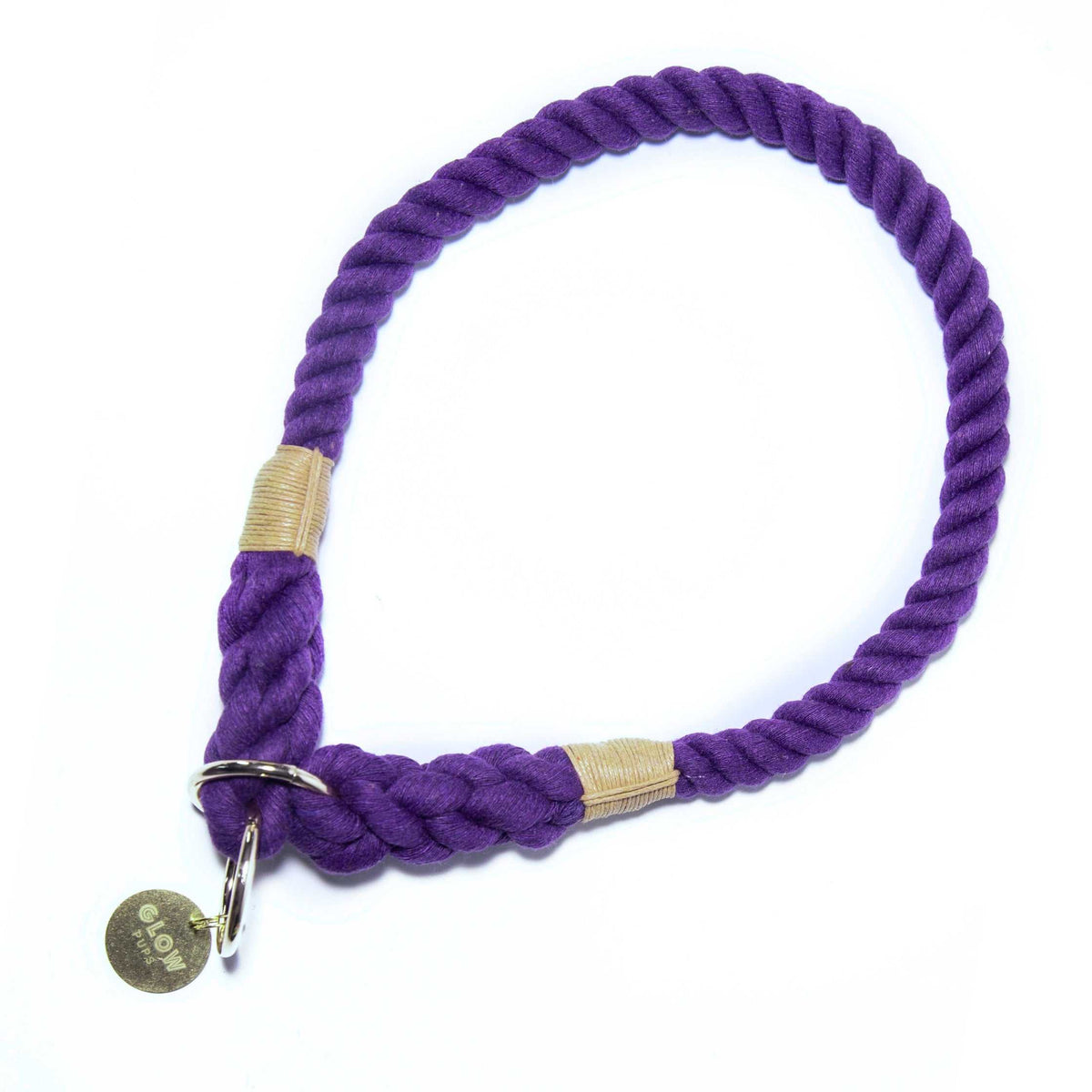Glow Pups: Purple Stylish Rope Slip Dog Collar
