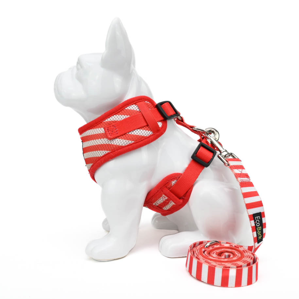 EcoBark – Red Stripe Harness & Leash Set