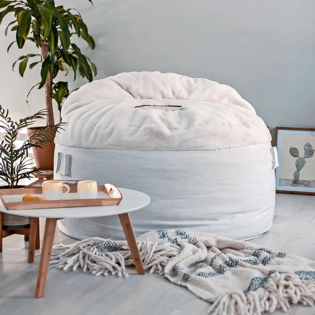 CordaRoy's Full Bunny Fur Nest Convertible Bean Bag Chair