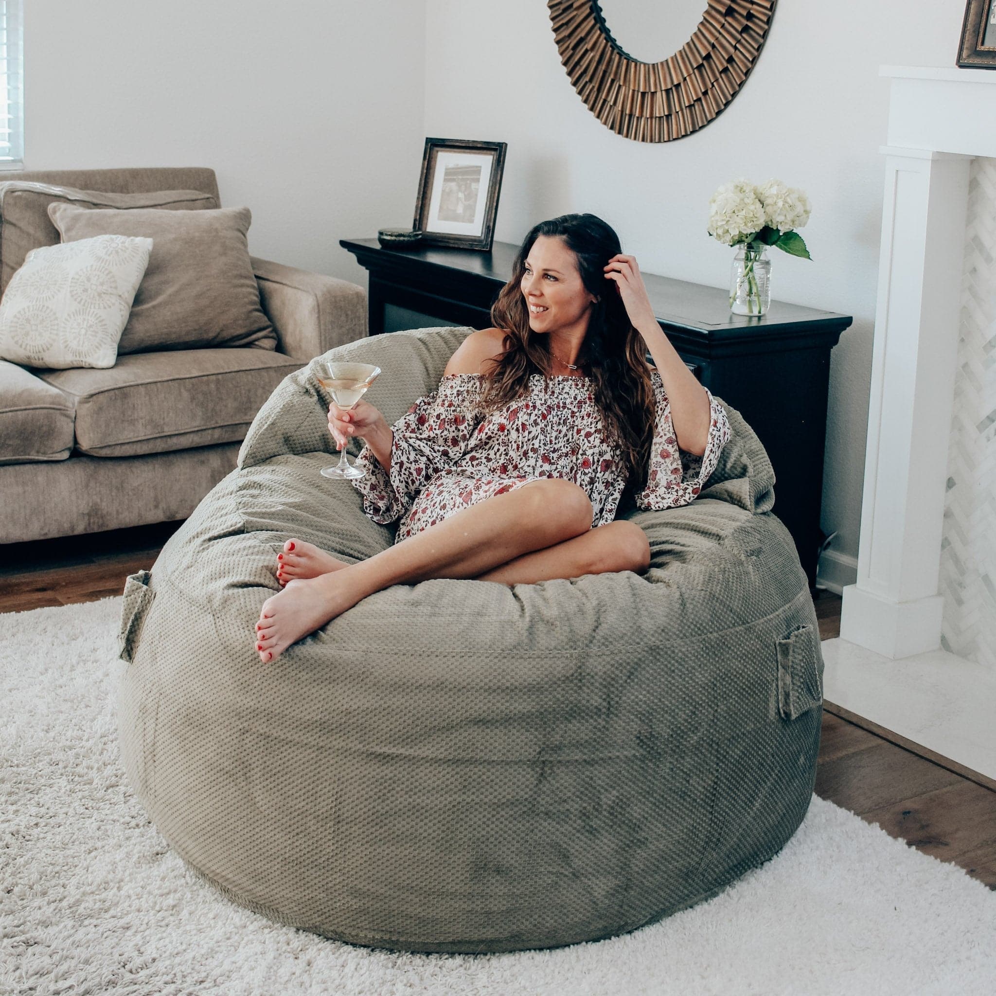 CordaRoy's Full Chenille Nest Convertible Bean Bag Chair