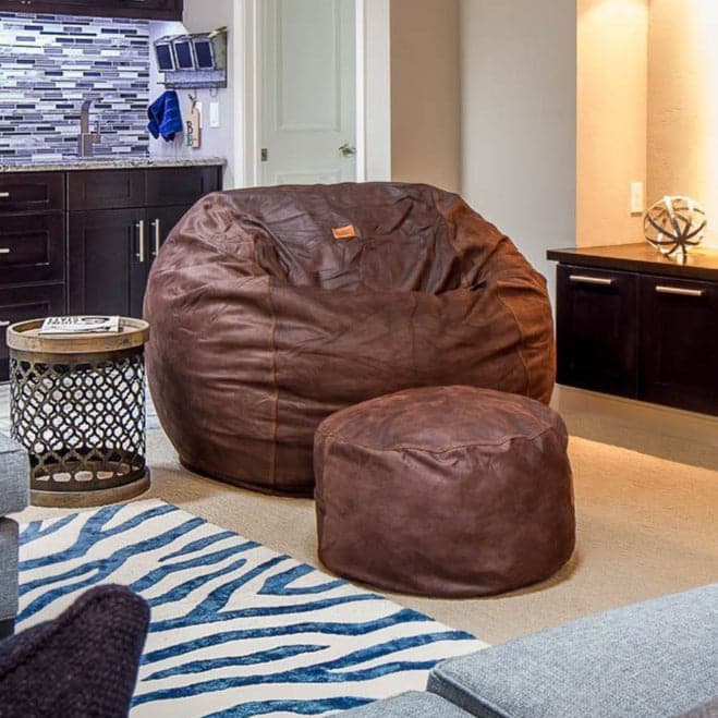 CordaRoy's King Faux Leather Convertible Bean Bag Chair