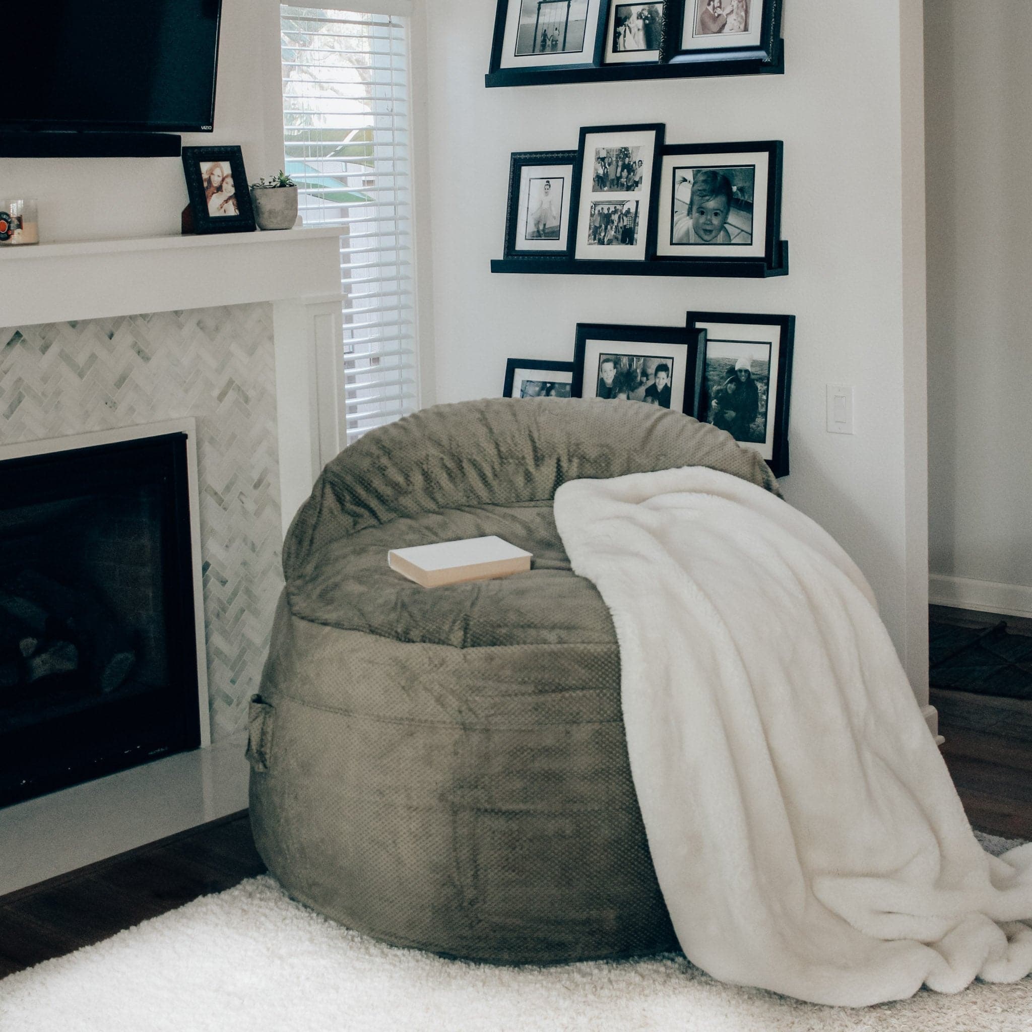 CordaRoy's Queen Chenille Nest Convertible Bean Bag Chair
