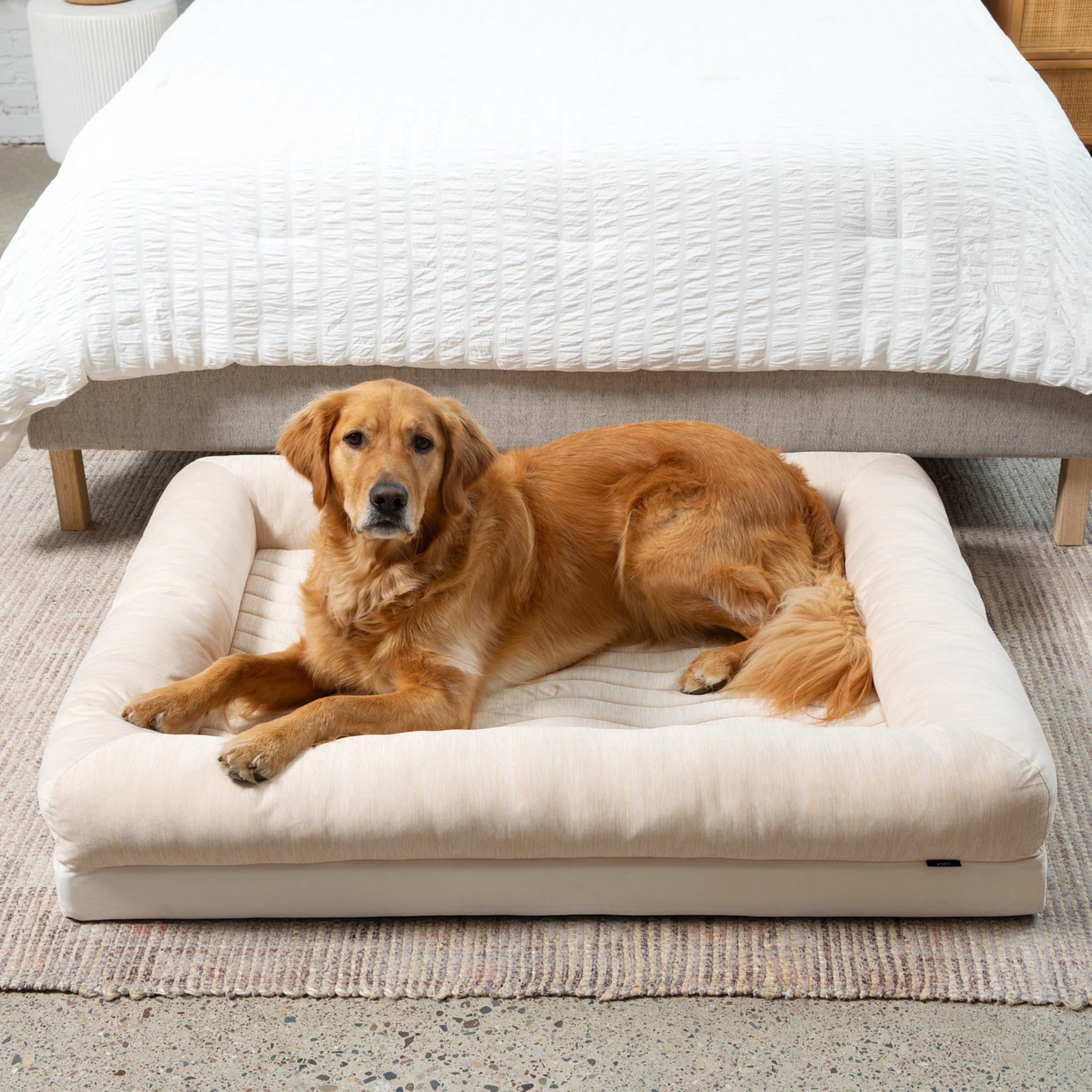 PupChill™ Cooling 4-Bolster Dog Bed in Arctic Sand