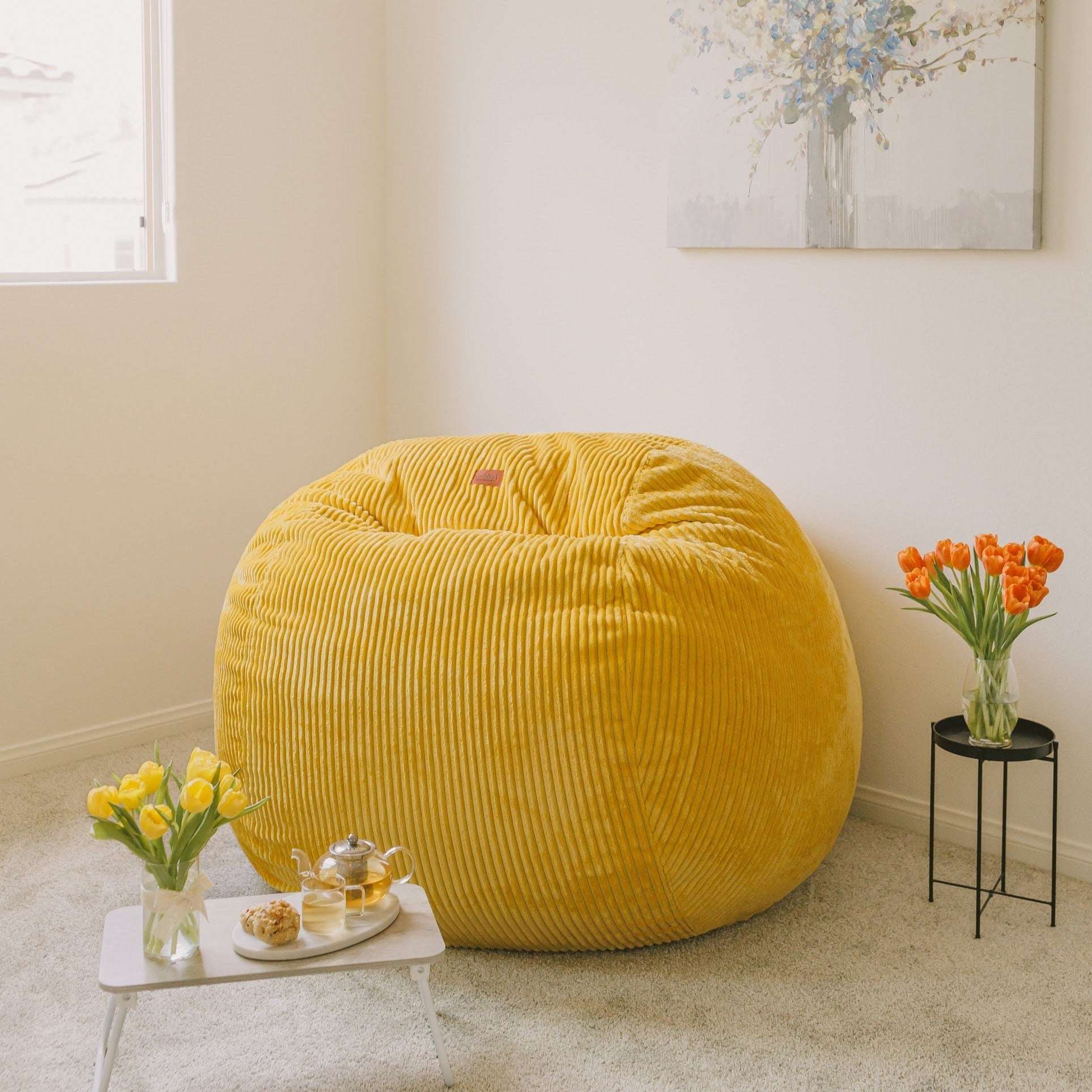 CordaRoy's Full Plush Corduroy Convertible Bean Bag Chair