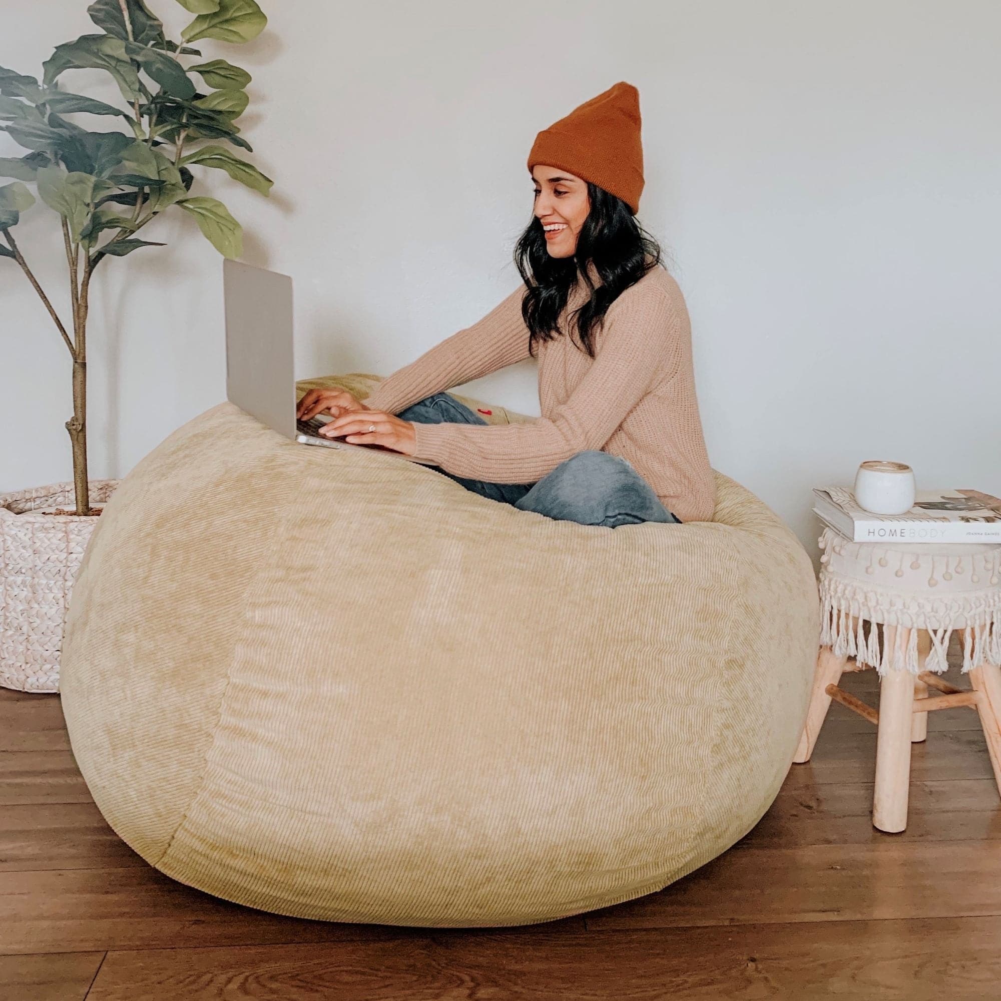 CordaRoy's Queen Corduroy Convertible Bean Bag Chair