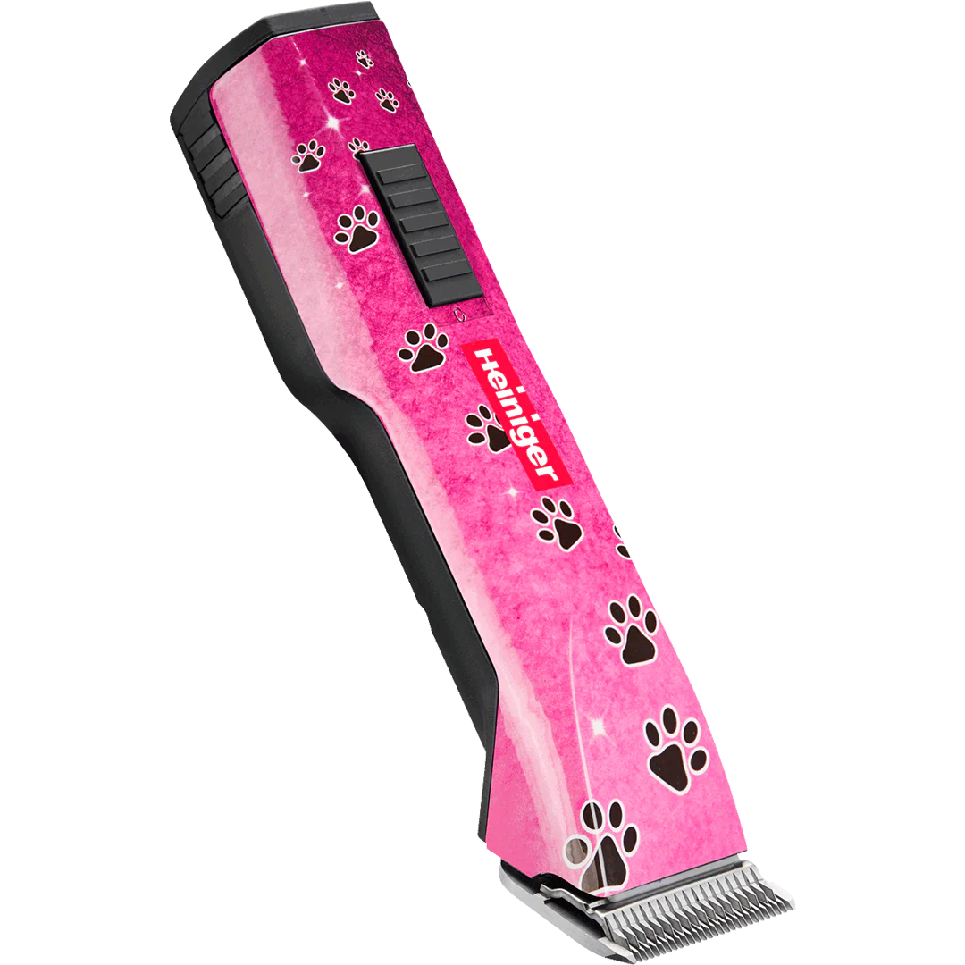 Pink Paws Saphir Cordless Clipper Two Batteries with Free Grip by Heiniger