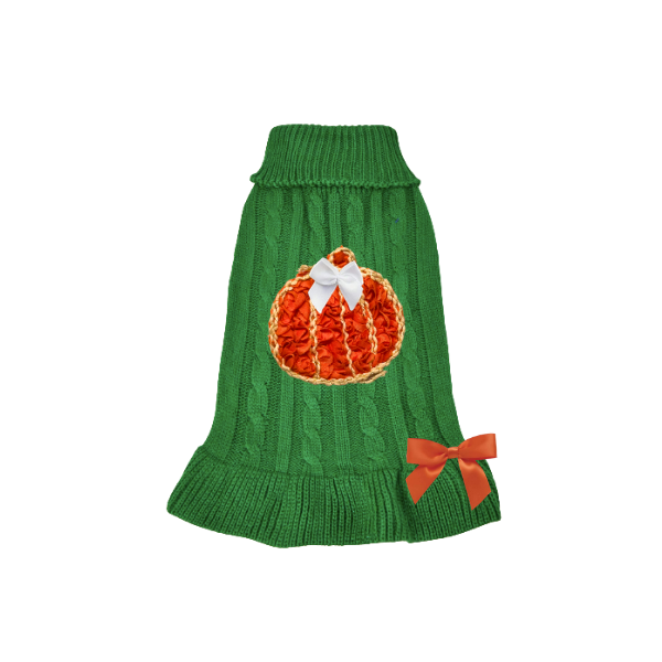 Couture Pumpkin Knit Dog Sweater