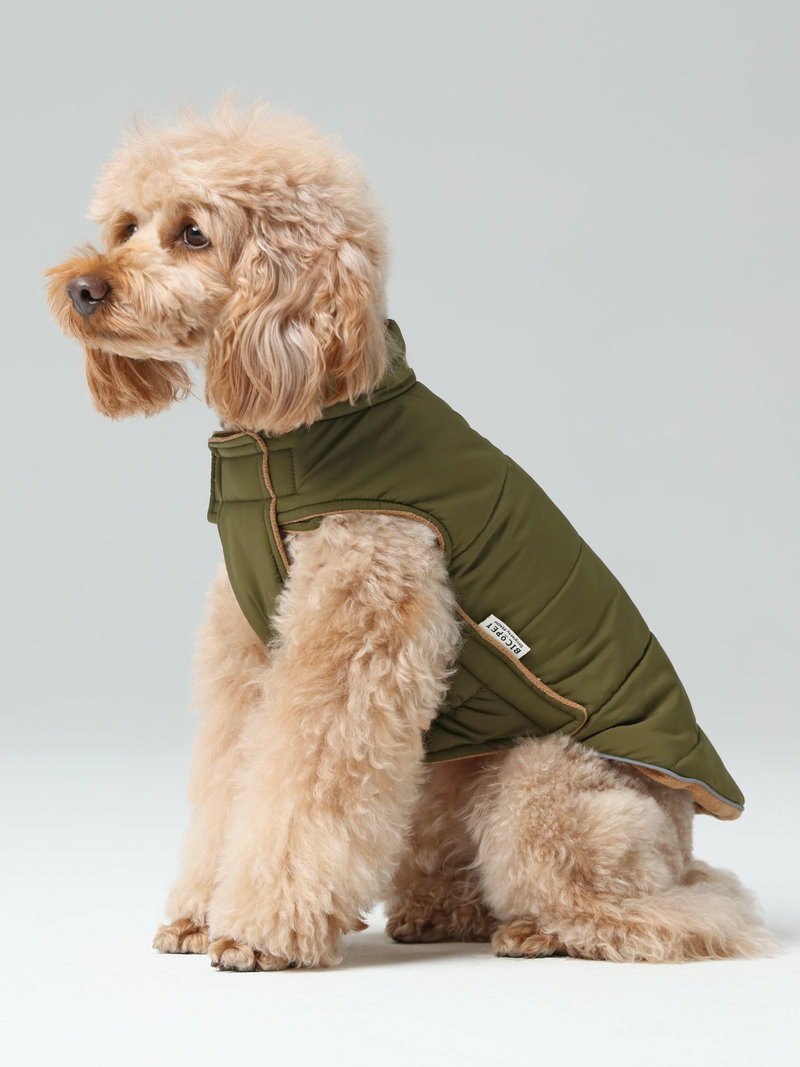 Reversible Dog Vest Jacket-Green Brown
