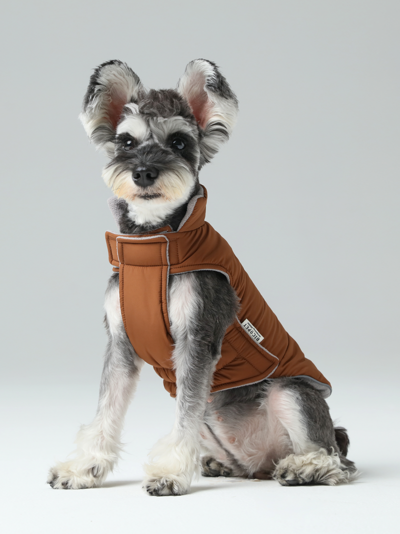 Reversible Dog Vest Jacket-Orange Grey