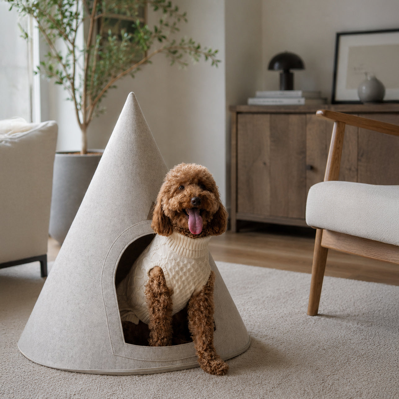 Nooee Pet Cave Molly (XL);Cream