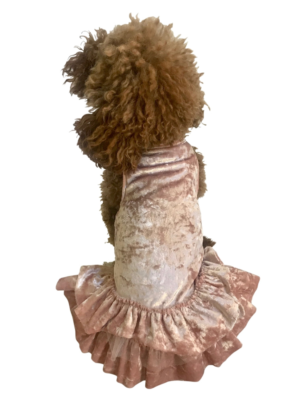Crushing on YOU Metallic Velvet Dog Dress, Blush