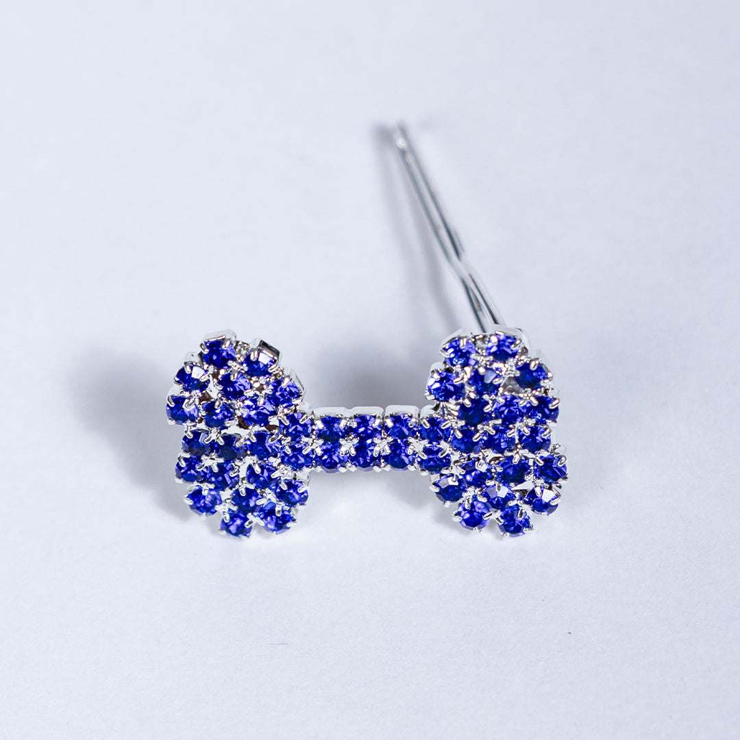 Hello Doggie Crystal Bone Crystal Silver Dog Barrette