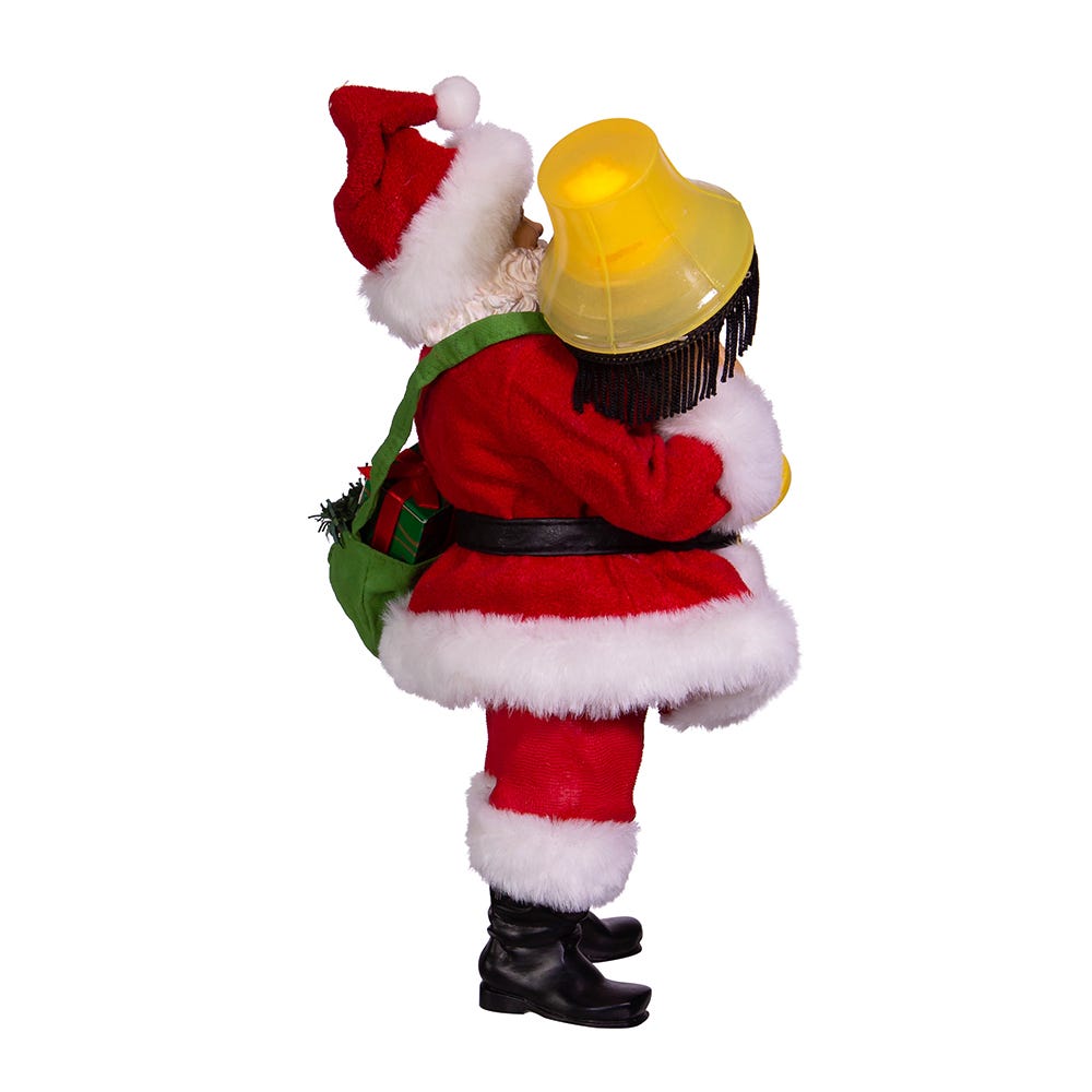 Kurt Adler 10-Inch Leg Lamp Fabrich Santa with Light