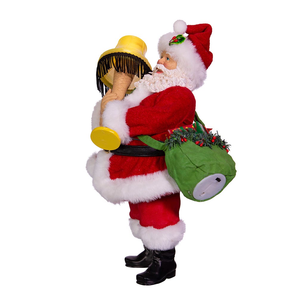 Kurt Adler 10-Inch Leg Lamp Fabrich Santa with Light