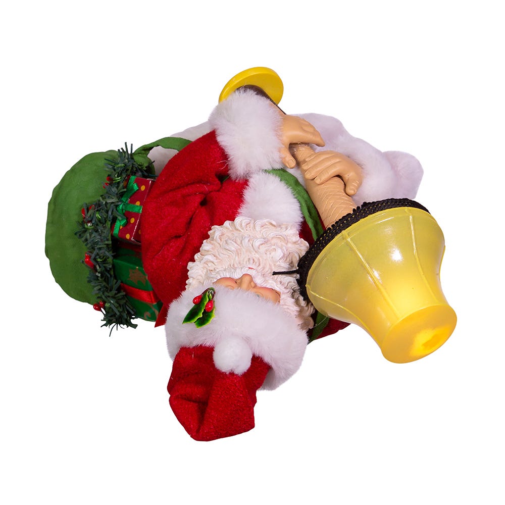 Kurt Adler 10-Inch Leg Lamp Fabrich Santa with Light