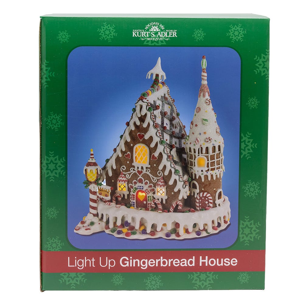 Kurt Adler 13-Inch Claydough Gingerbread Inn with C7 Bulb
