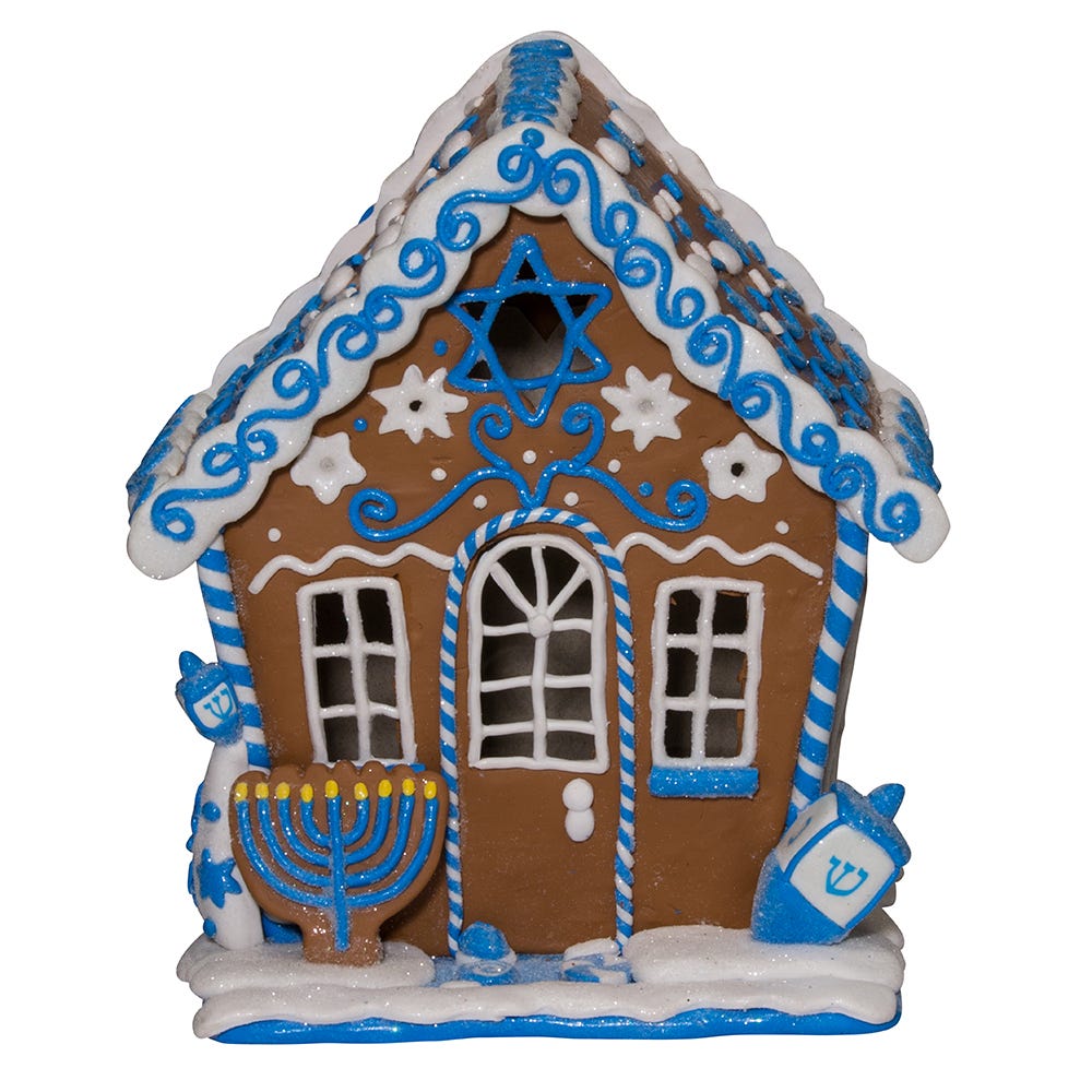 Kurt Adler 7-Inch LED Hanukkah Gingerbread House Tablepiece