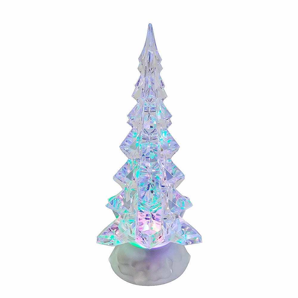 Kurt Adler 10.25-Inch Battery-Operated LED Clear Tree Table Piece with Motion