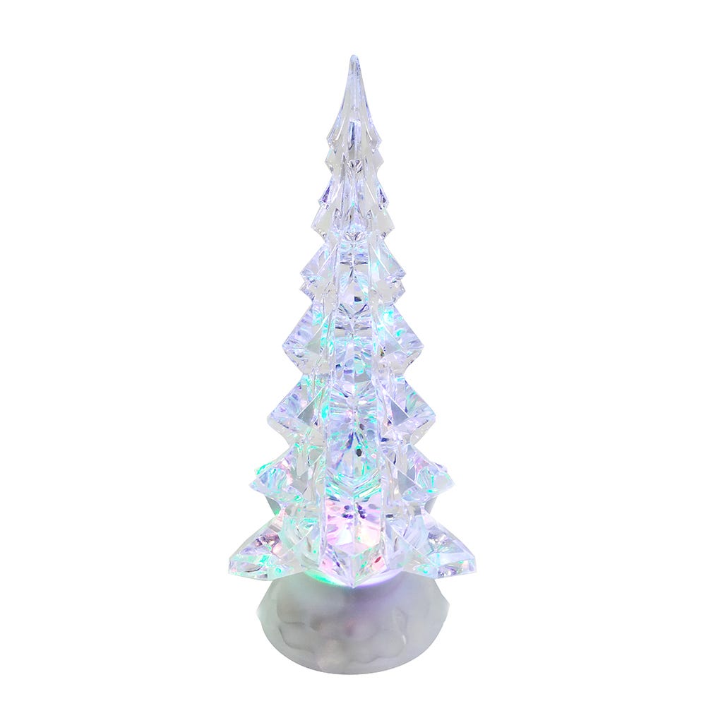 Kurt Adler 10.25-Inch Battery-Operated LED Clear Tree Table Piece with Motion
