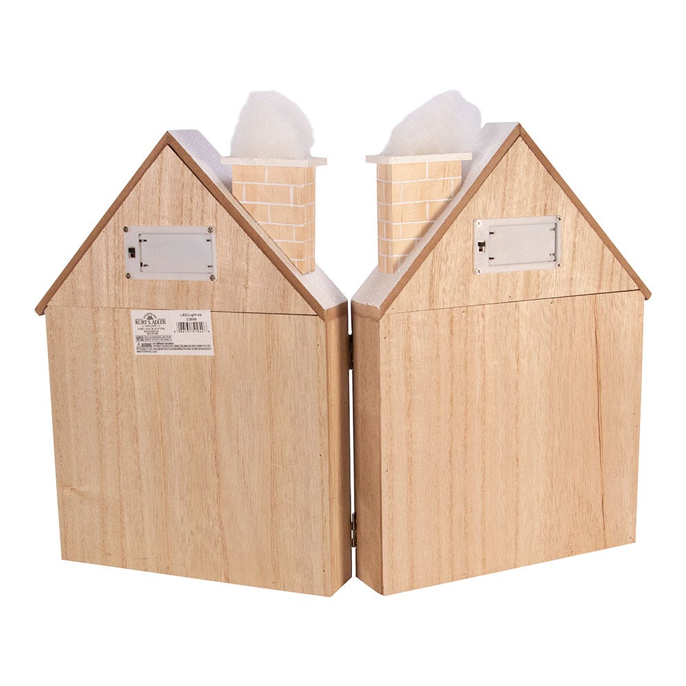 Kurt Adler 11.81-Inch Battery-Operated Wooden LED Nativity Advent Calendar